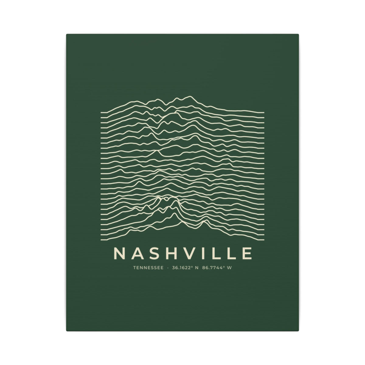 Nashville Ridgeline Canvas Print (Forest Green)