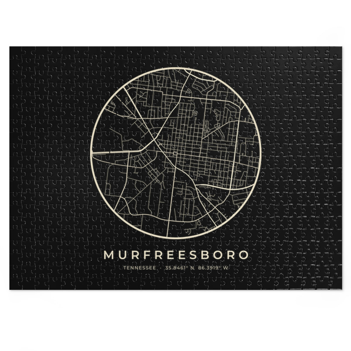Murfreesboro Street Map Puzzle (Black)