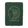 Clarksville Street Map Sherpa Blanket (Forest Green)