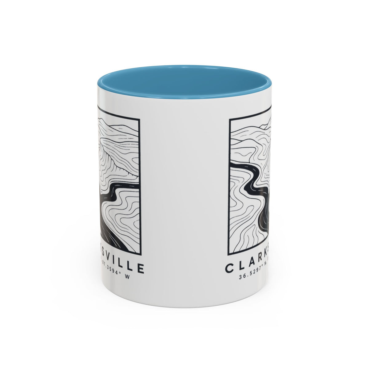 Clarksville Topo Map Accent Mug