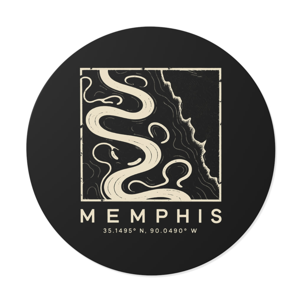 Memphis Topo Map Sticker (Black)