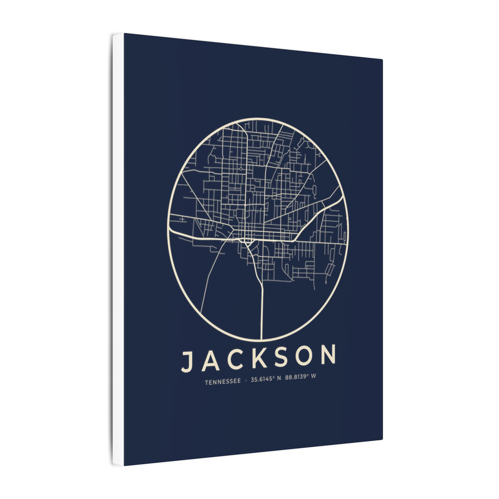 Jackson Street Map Canvas Print (Navy)