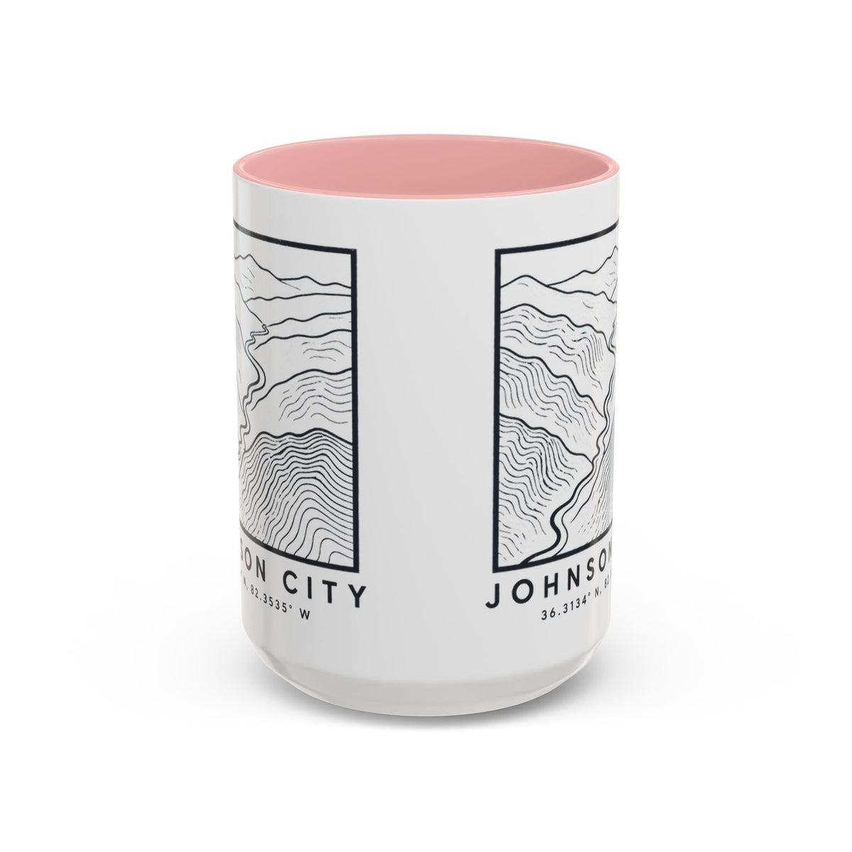 Johnson City Topo Map Accent Mug