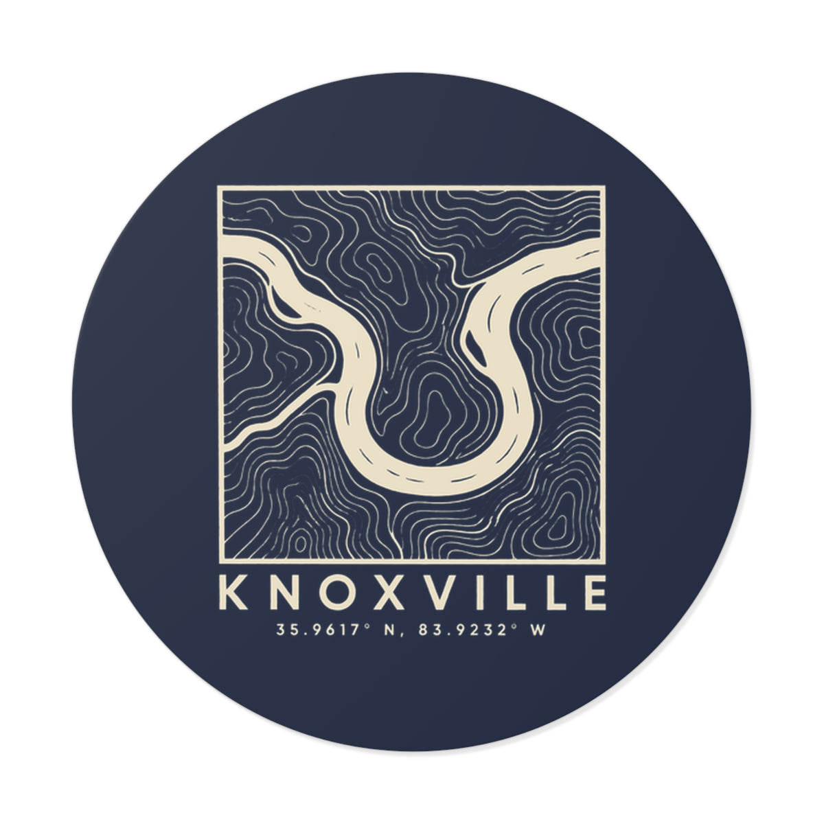 Knoxville Topo Map Sticker (Navy)