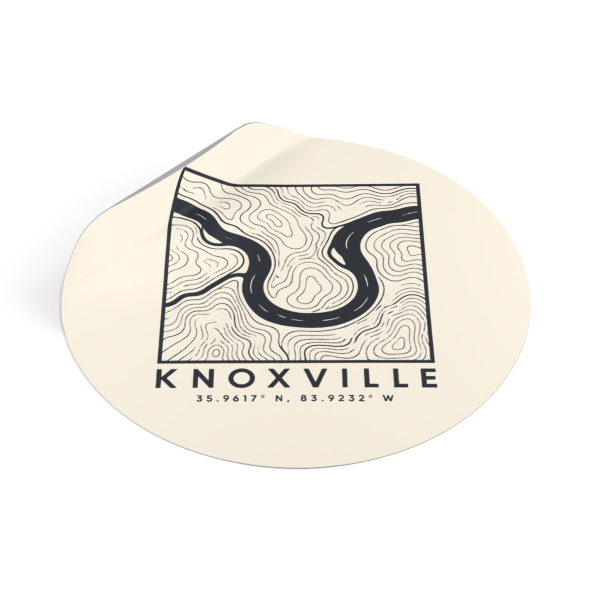 Knoxville Topo Map Sticker