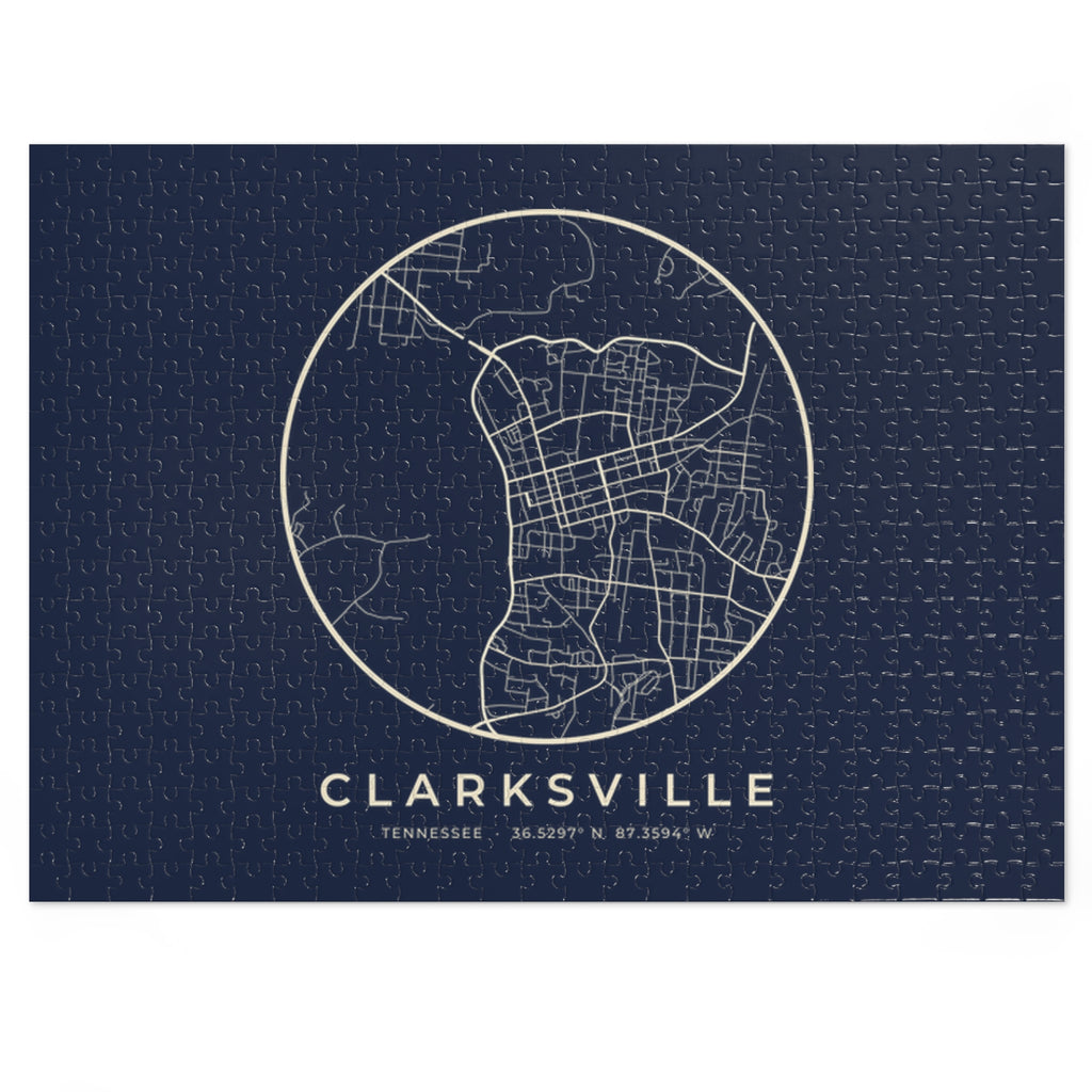 Clarksville Street Map Puzzle (Navy)