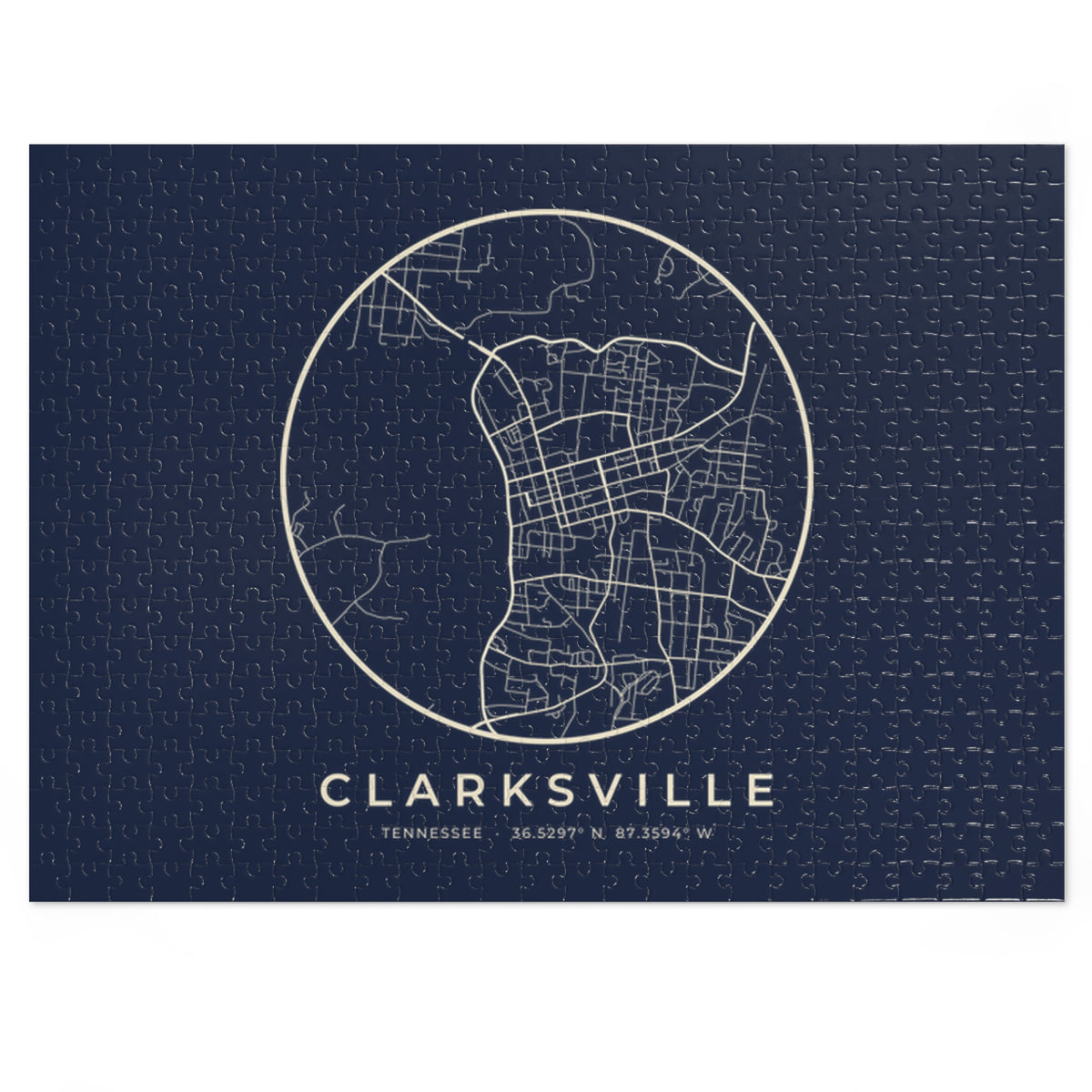 Clarksville Street Map Puzzle (Navy)