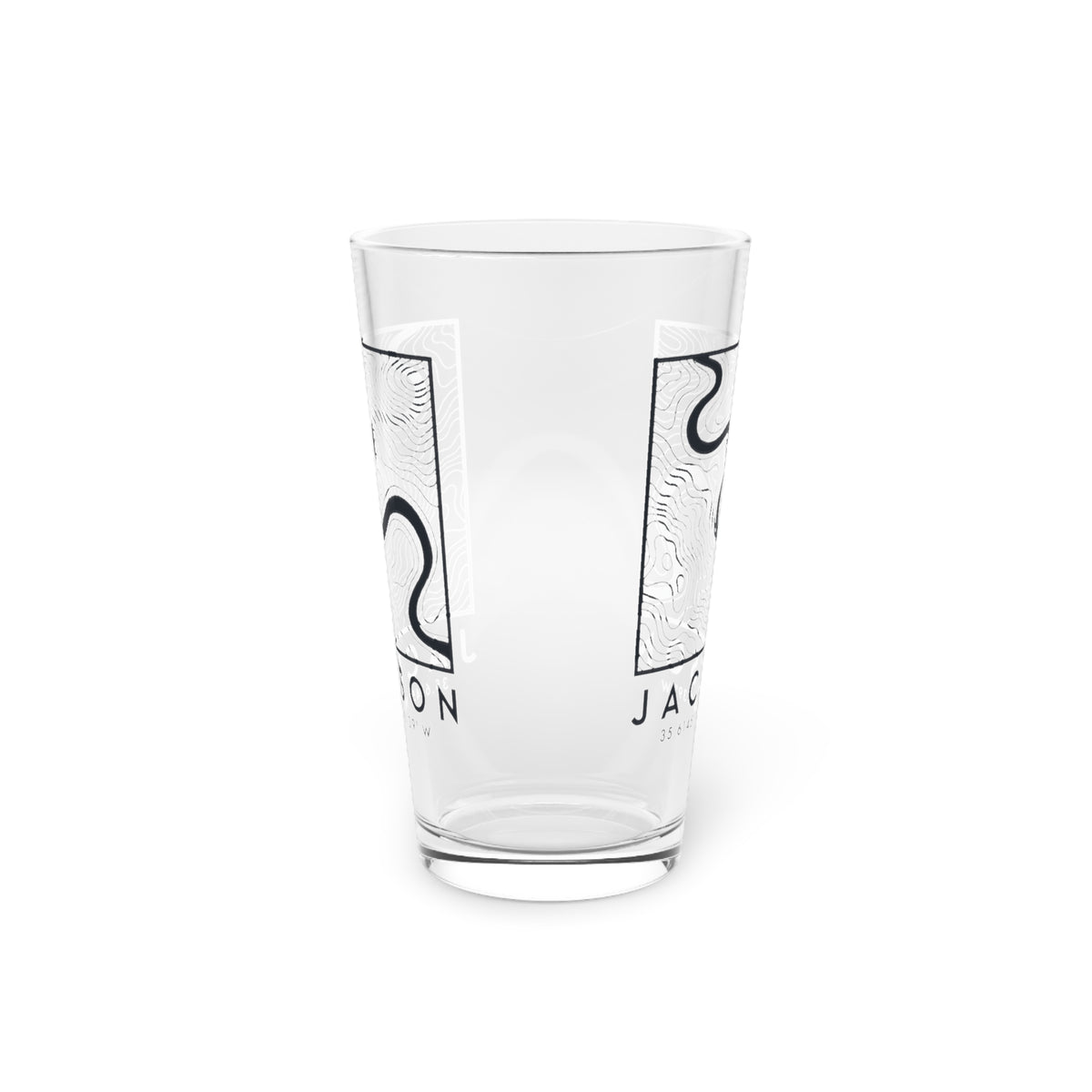 Jackson Topo Map Pint Glass
