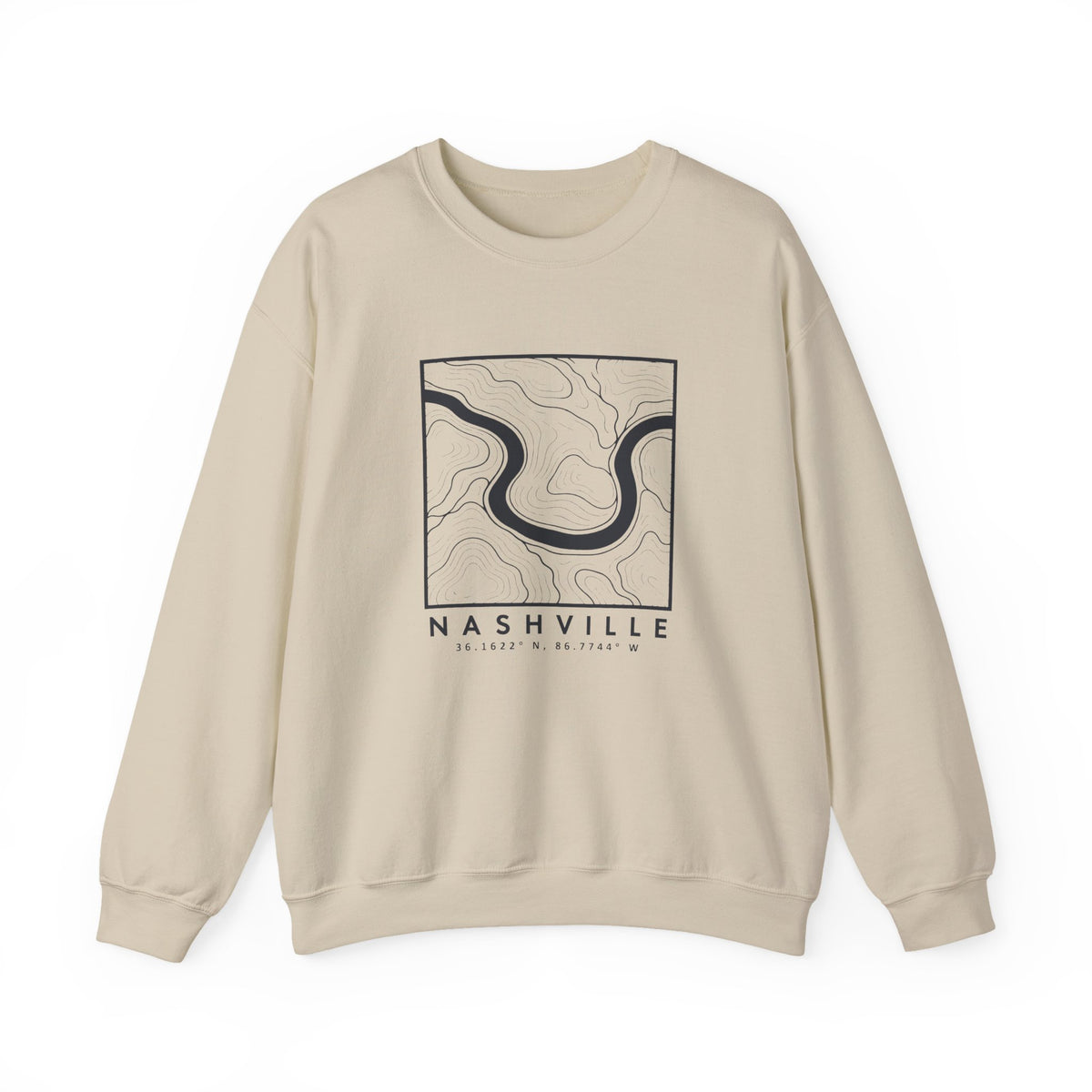 Nashville Topo Map Crewneck Sweatshirt