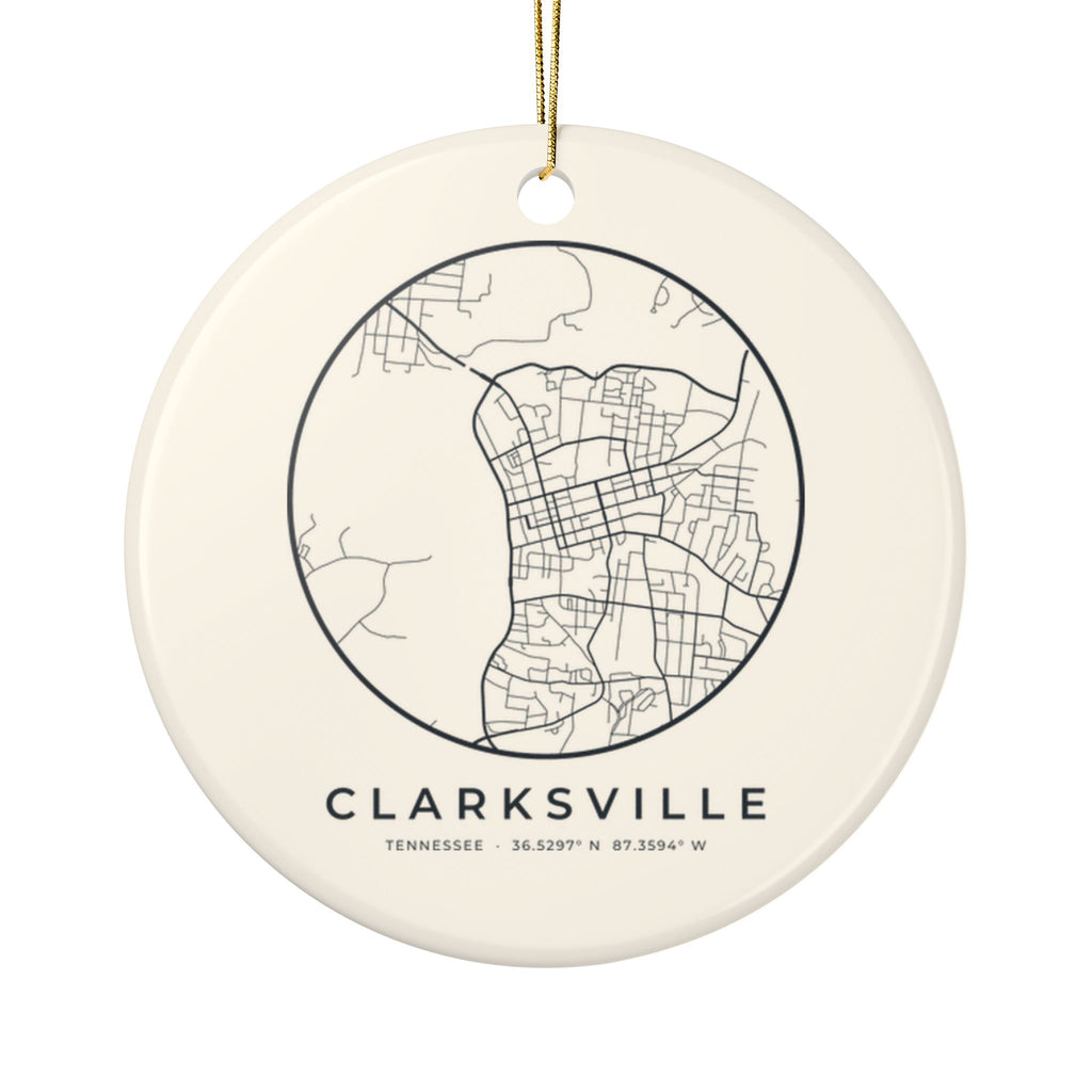 Clarksville Street Map Ornament