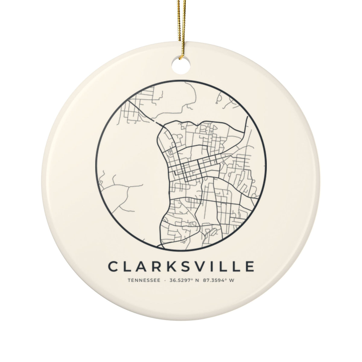 Clarksville Street Map Ornament