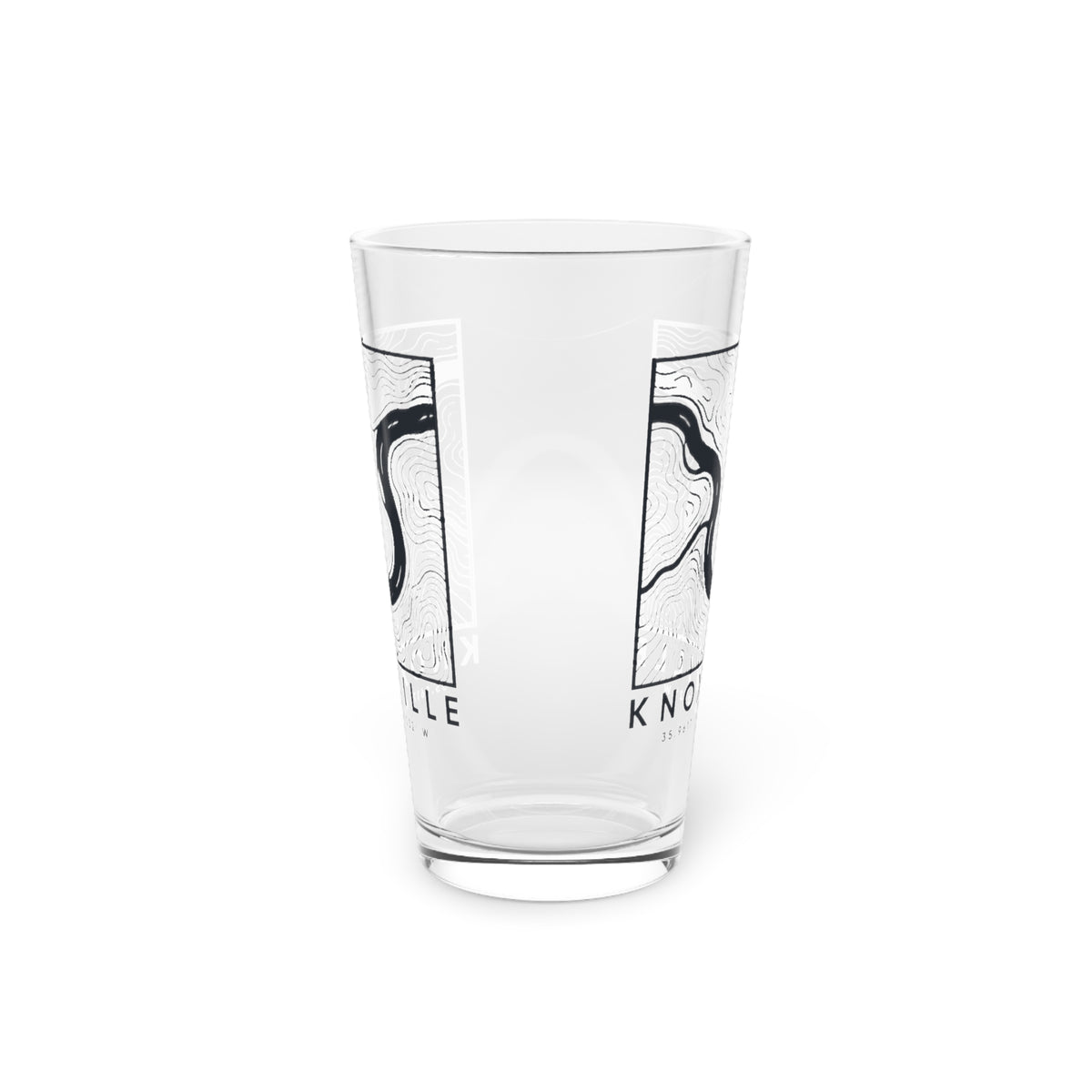 Knoxville Topo Map Pint Glass