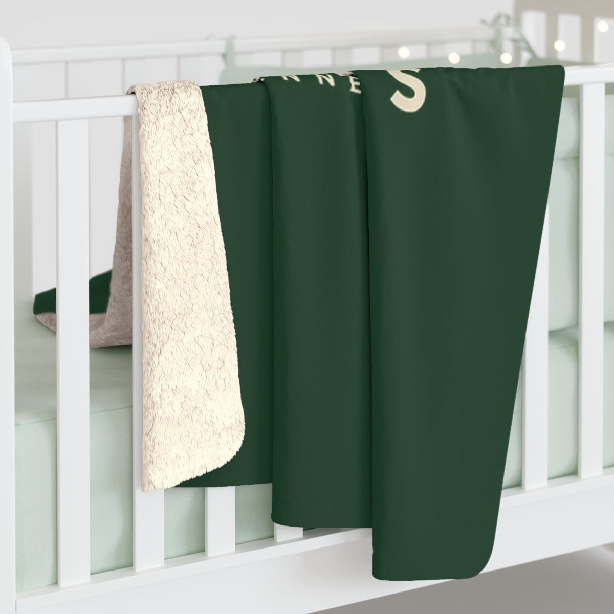 Memphis Hernando de Soto Bridge Sherpa Blanket (Forest Green)
