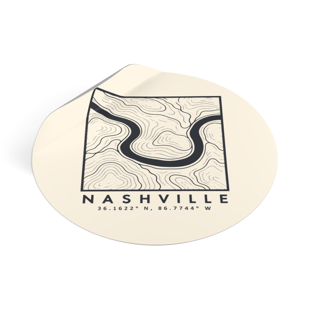 Nashville Topo Map Sticker
