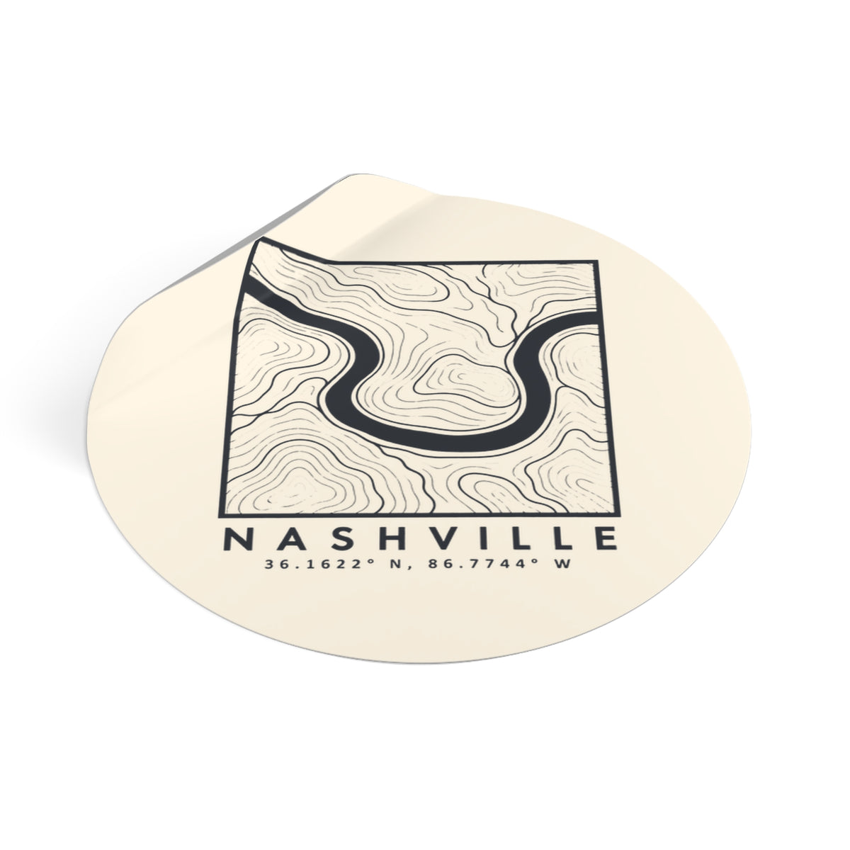Nashville Topo Map Sticker