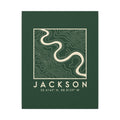 Jackson Topo Map Canvas Print (Forest Green)