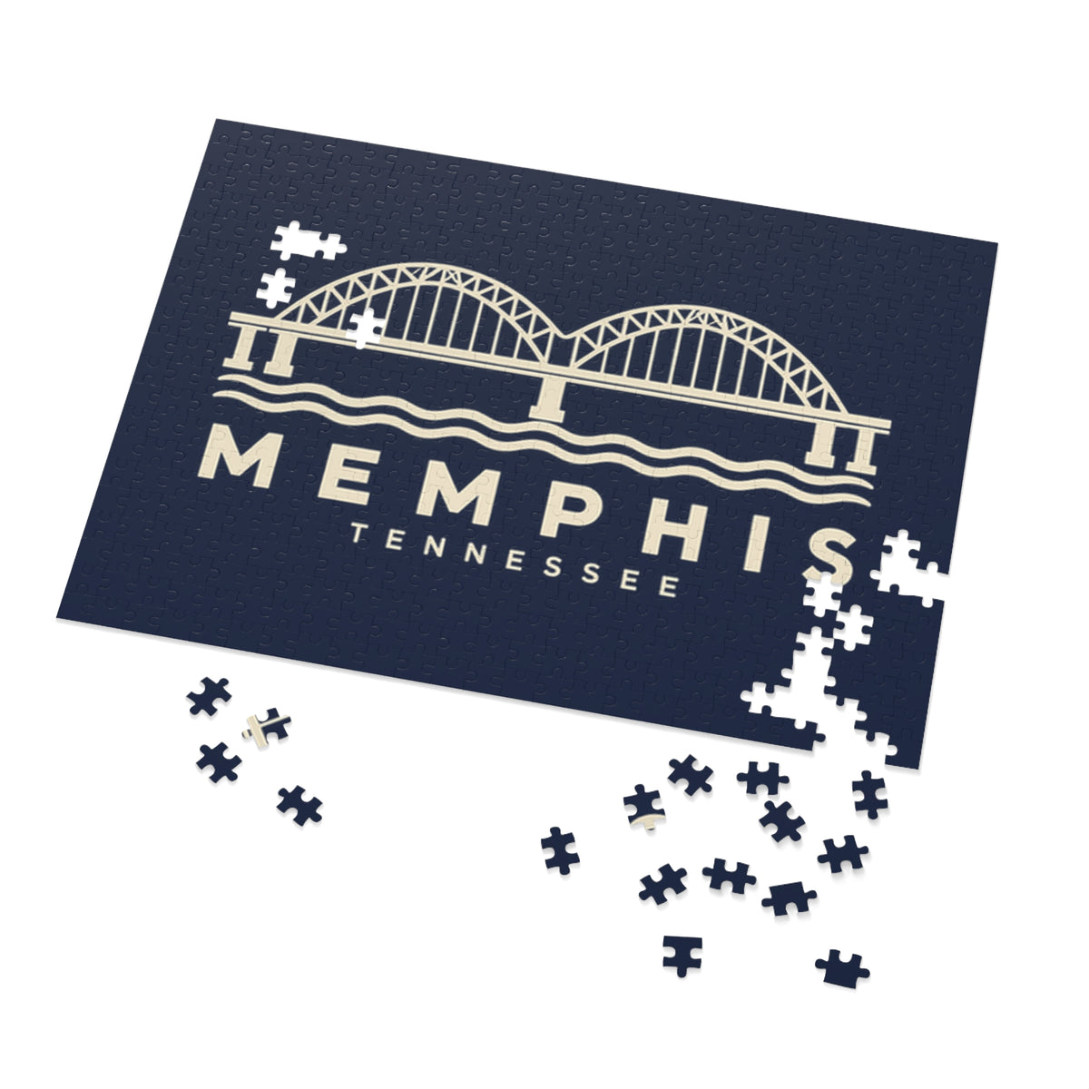Memphis Hernando de Soto Bridge Puzzle (Navy)