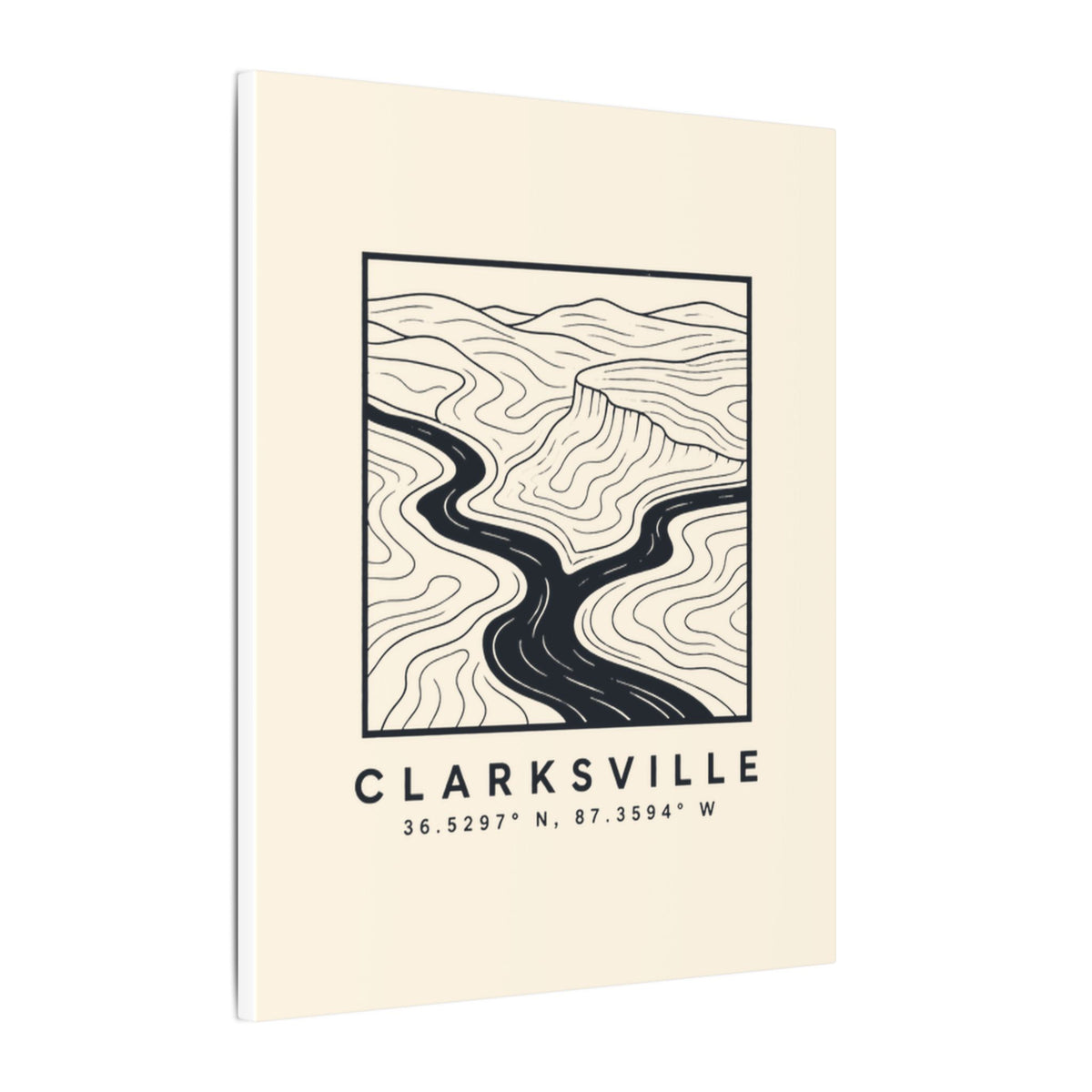 Clarksville Topo Map Canvas Print