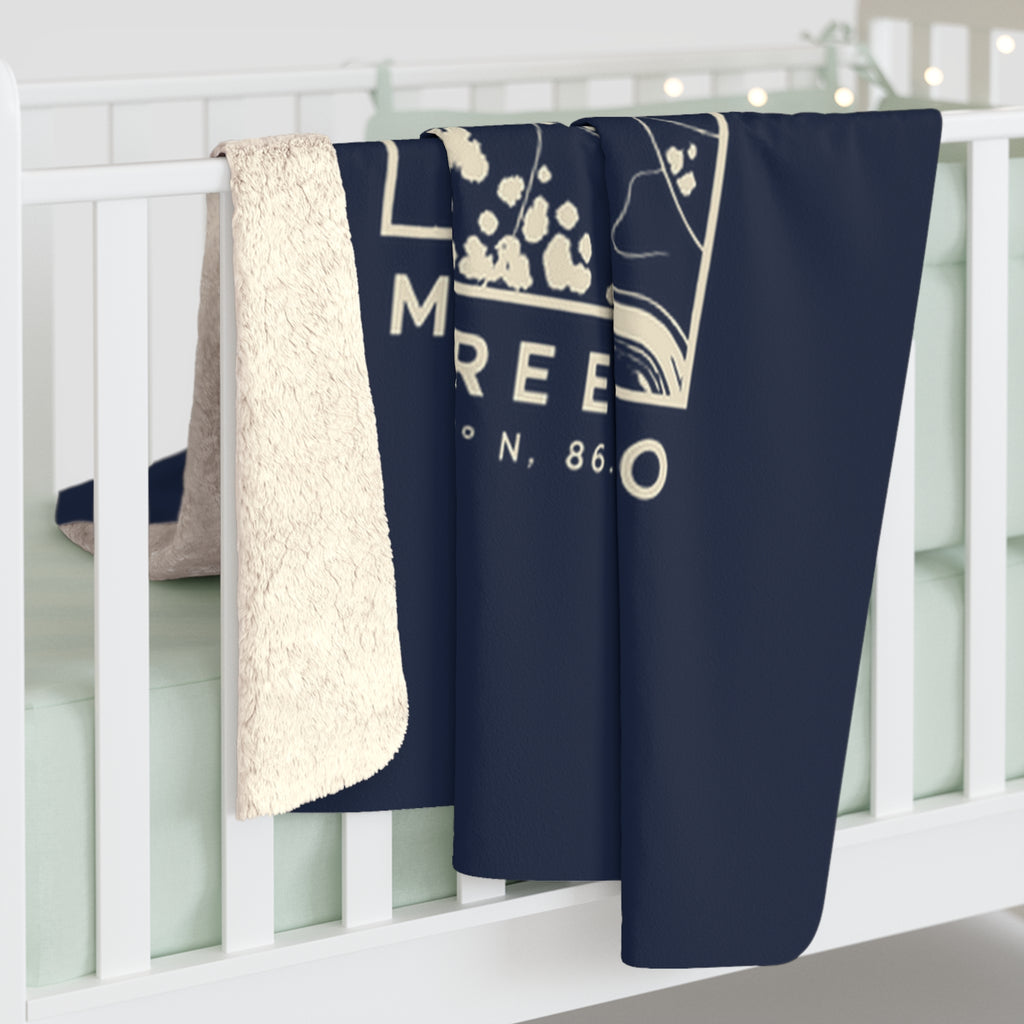 Murfreesboro Topo Map Sherpa Blanket (Navy)