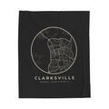 Clarksville Street Map Blanket (Black)