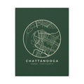 Chattanooga Street Map Canvas Print (Forest Green)