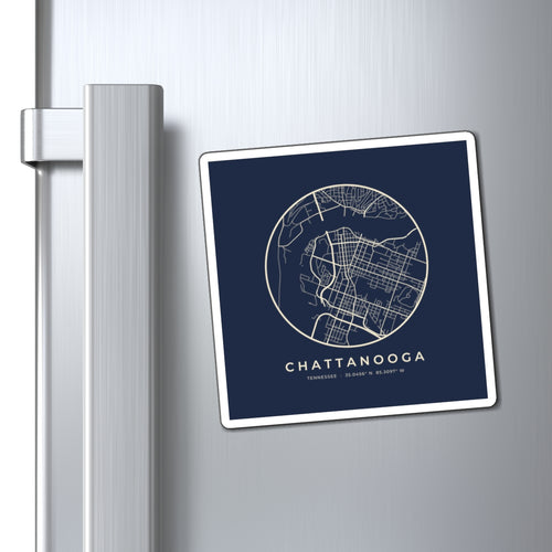 Chattanooga Street Map Magnet (Navy)