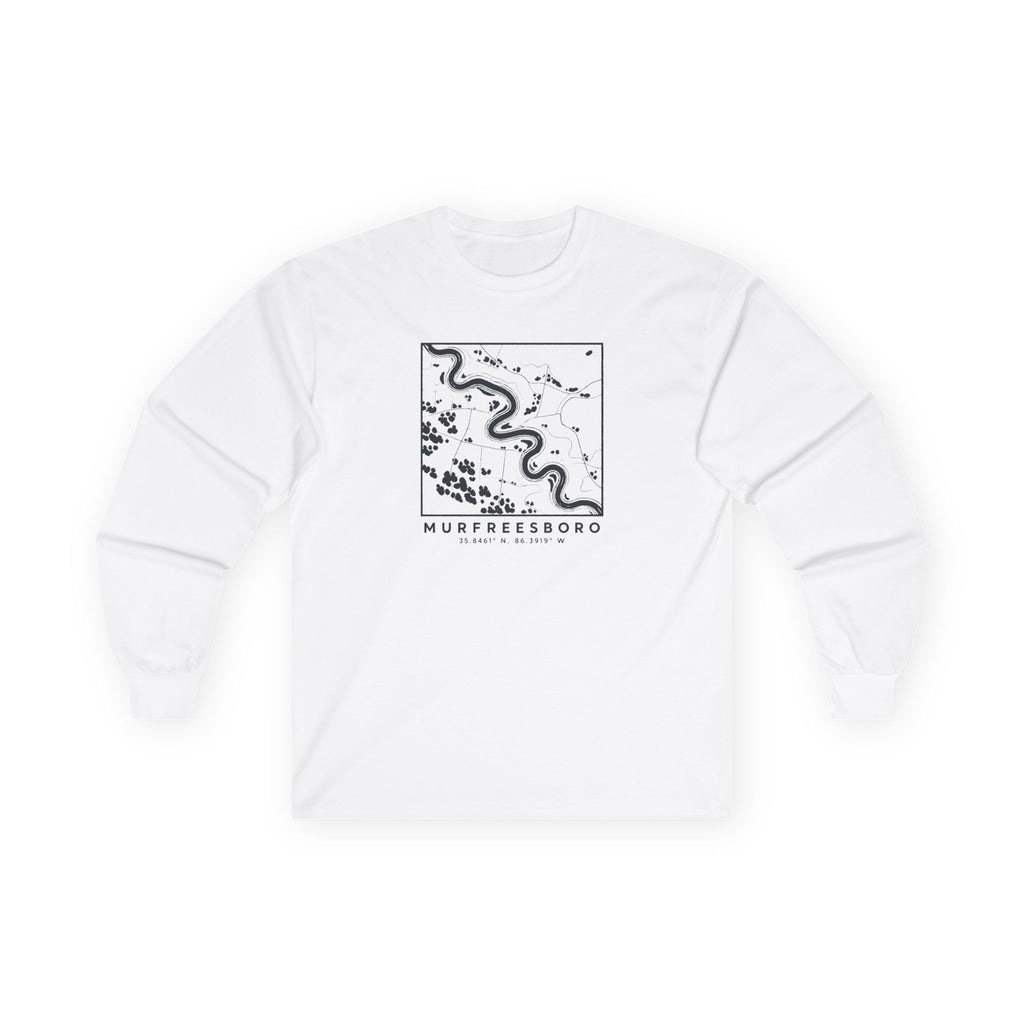 Murfreesboro Topo Map Long Sleeve T-Shirt