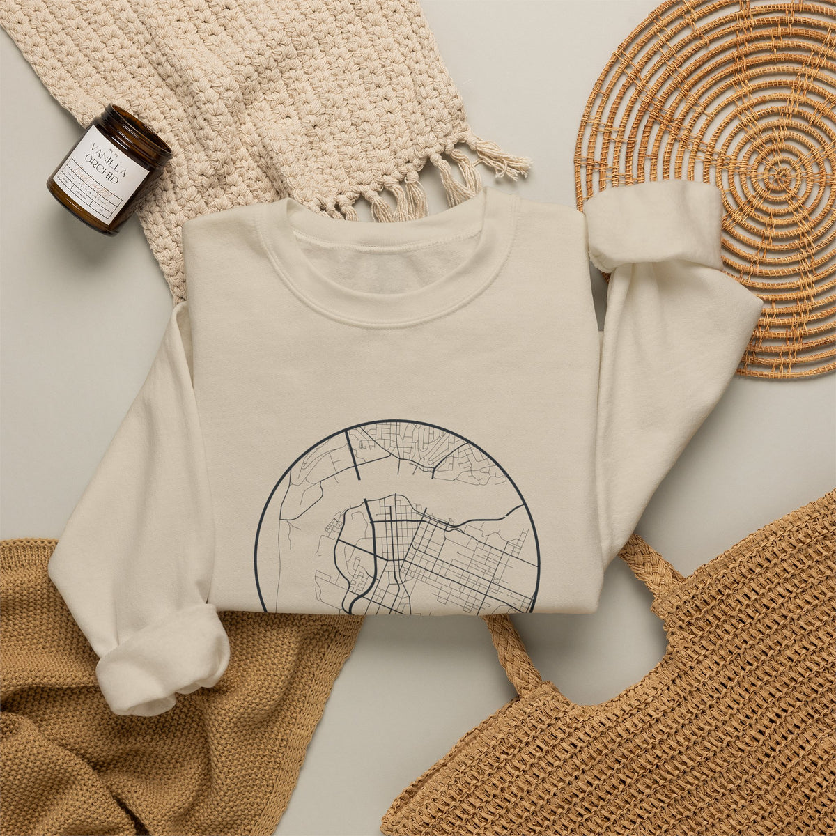 Chattanooga Street Map Crewneck Sweatshirt