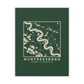 Murfreesboro Topo Map Canvas Print (Forest Green)
