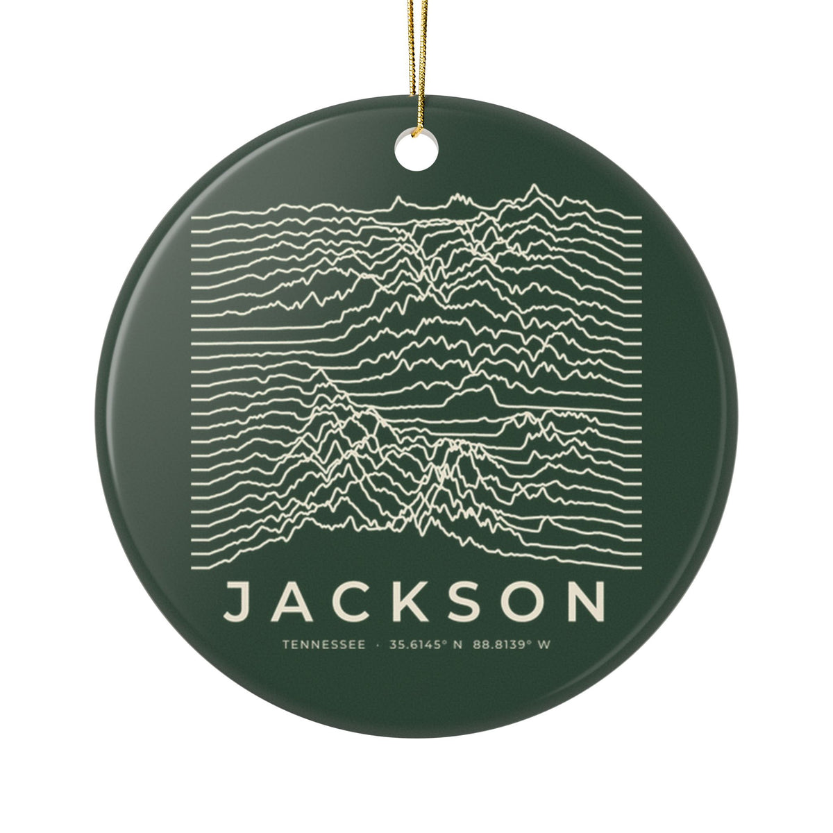 Jackson Ridgeline Ornament (Forest Green)