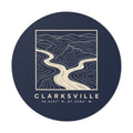Clarksville Topo Map Sticker (Navy)