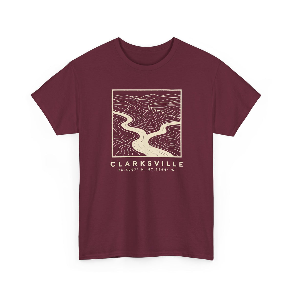 Clarksville Topo Map T-Shirt