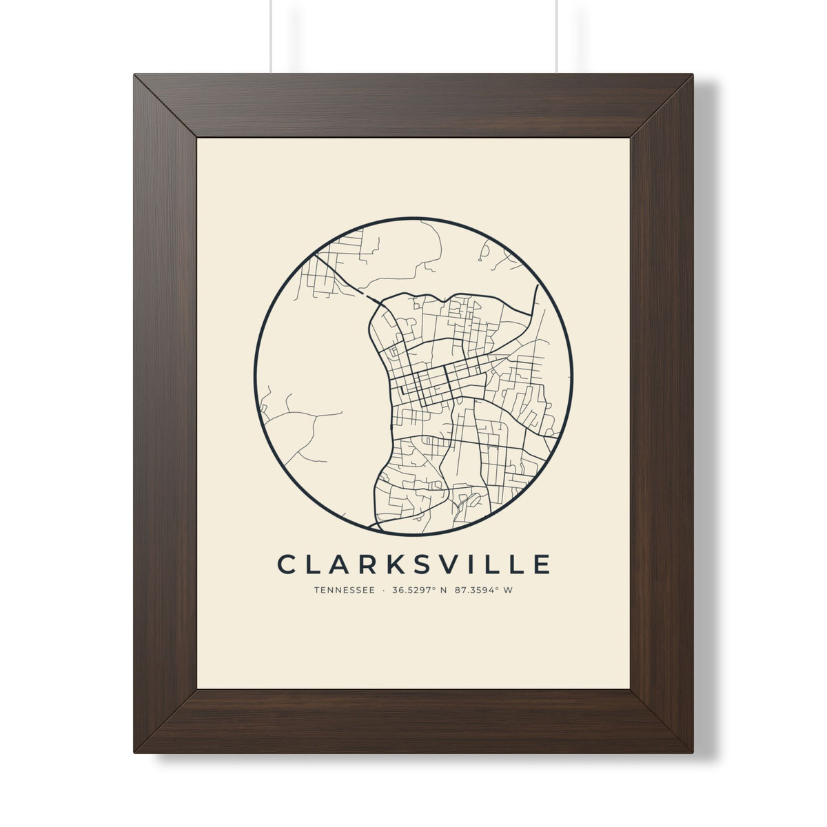Clarksville Street Map Framed Print