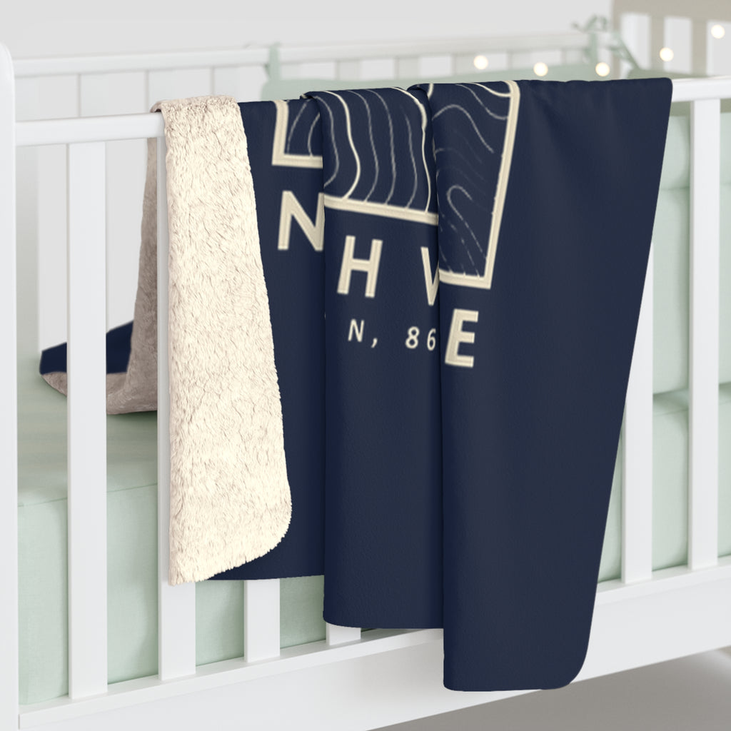 Nashville Topo Map Sherpa Blanket (Navy)