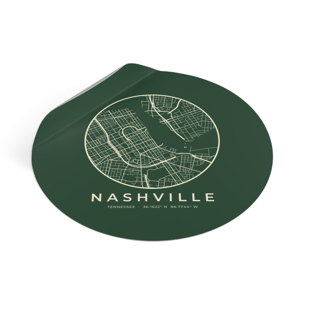 Nashville Street Map Sticker (Forest Green)