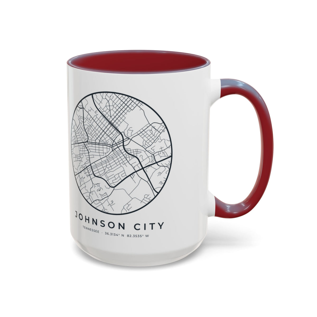 Johnson City Street Map Accent Mug