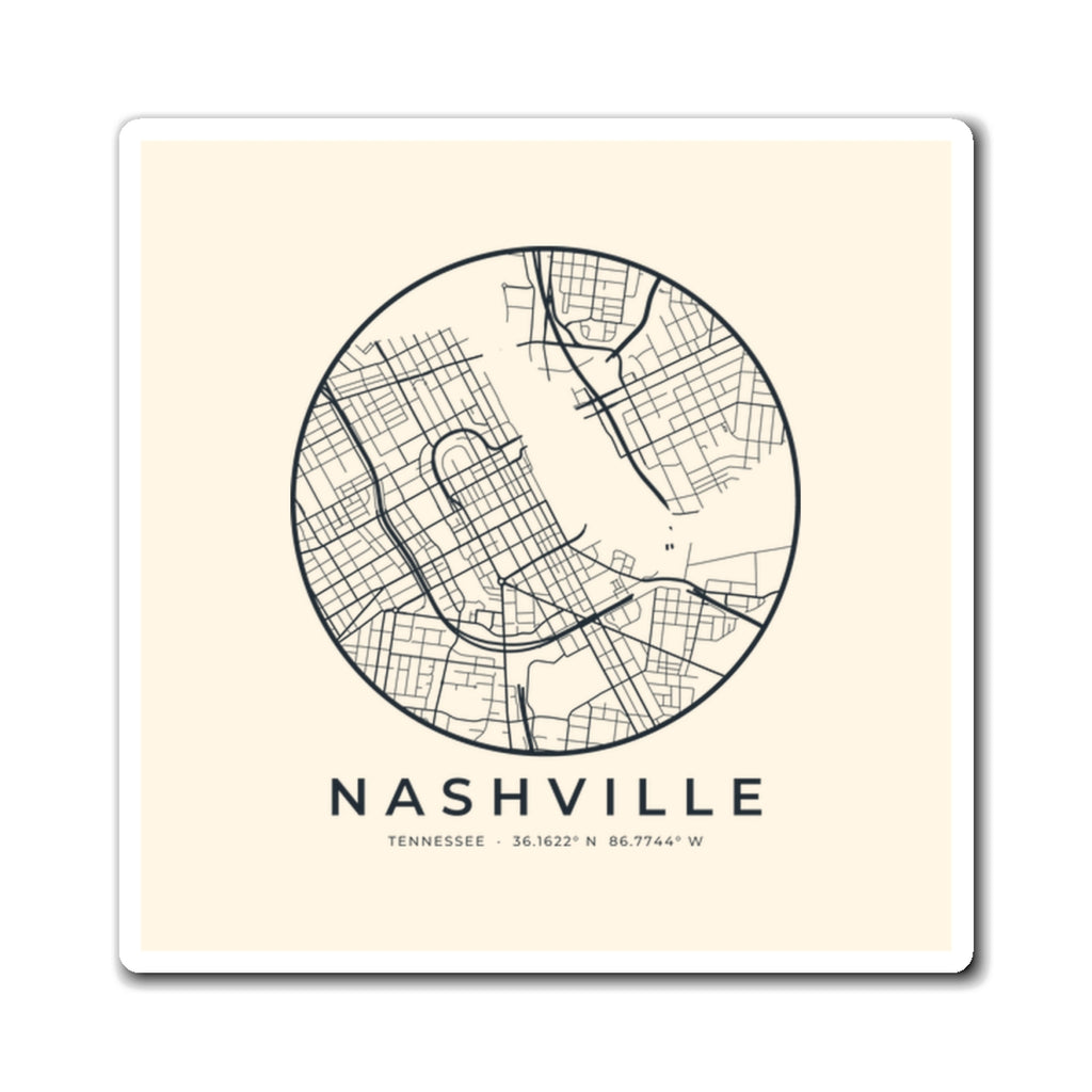 Nashville Street Map Magnet