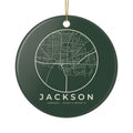 Jackson Street Map Ornament (Forest Green)