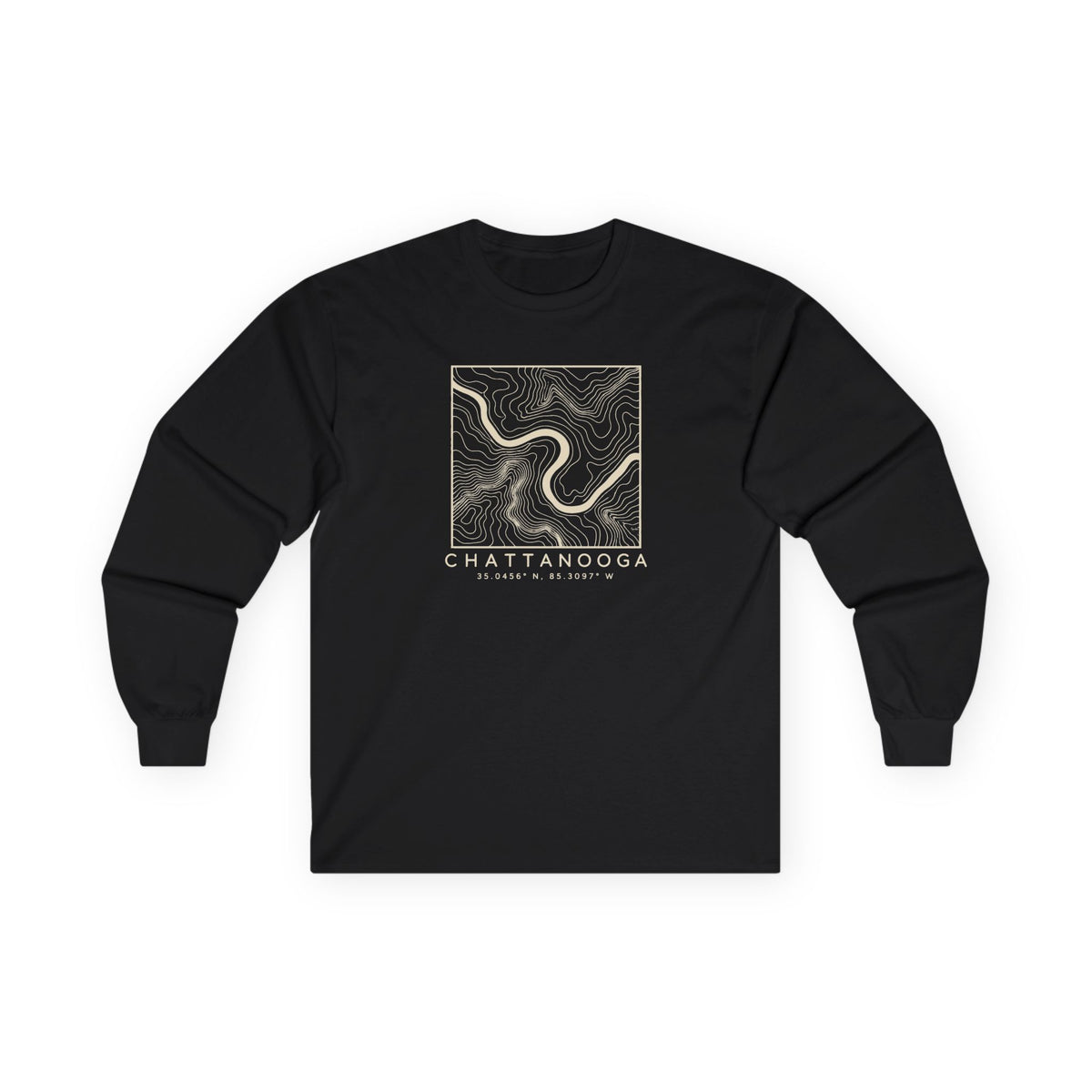 Chattanooga Topo Map Long Sleeve T-Shirt
