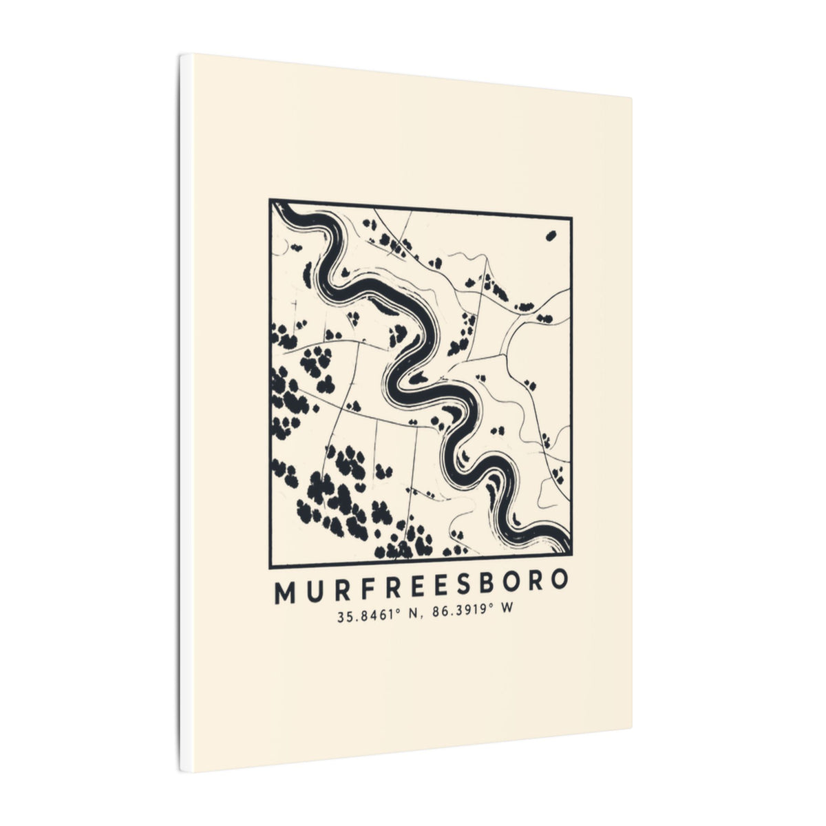 Murfreesboro Topo Map Canvas Print