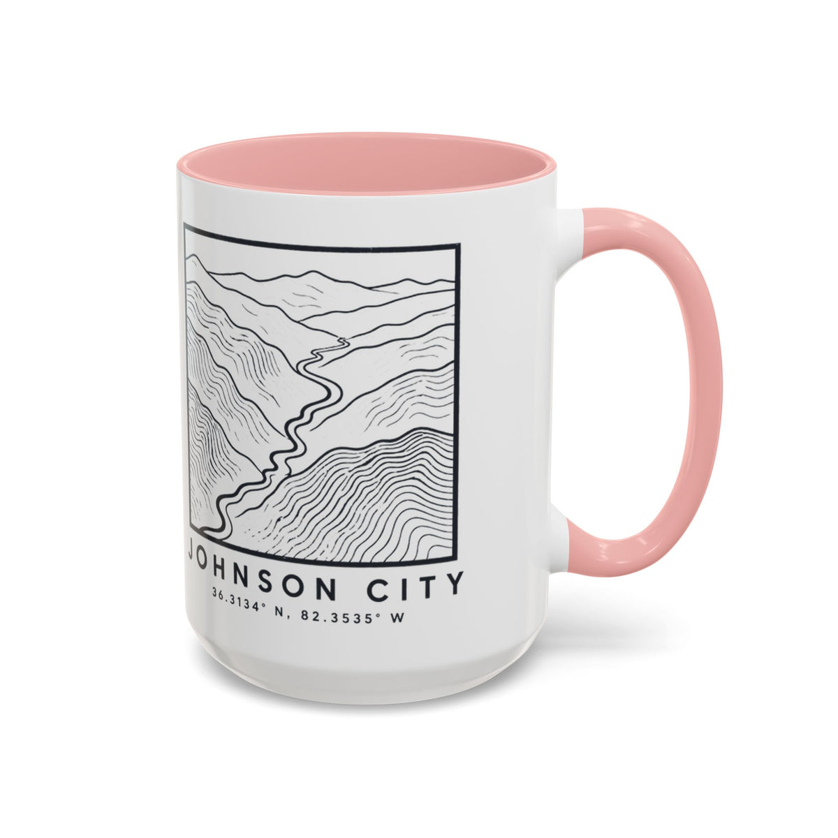 Johnson City Topo Map Accent Mug