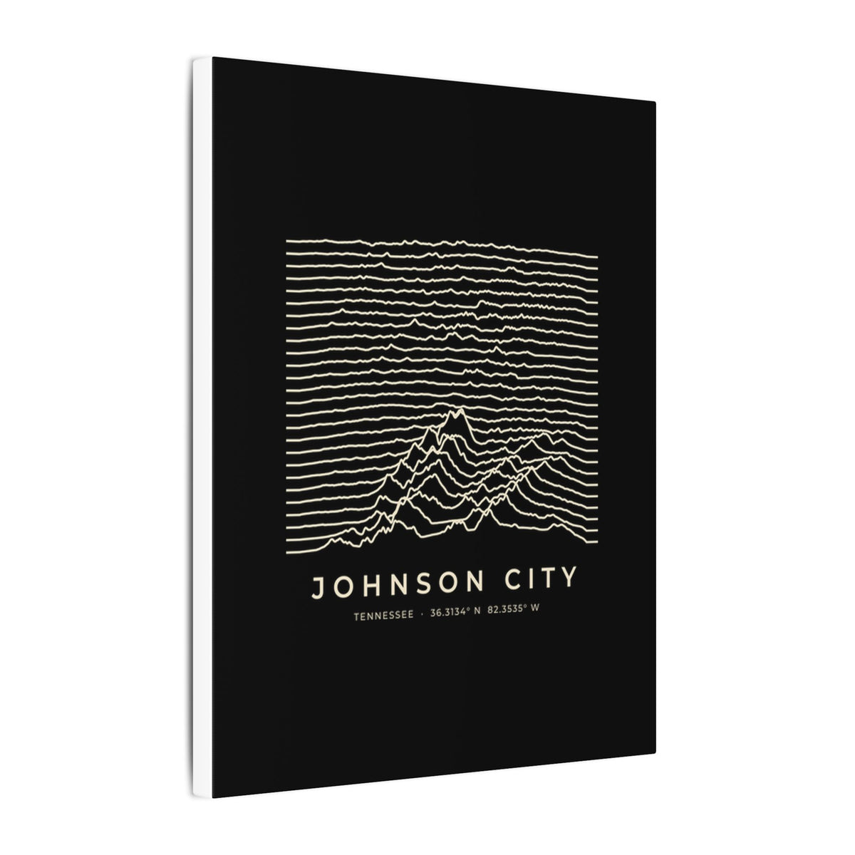 Johnson City Ridgeline Canvas Print (Black)