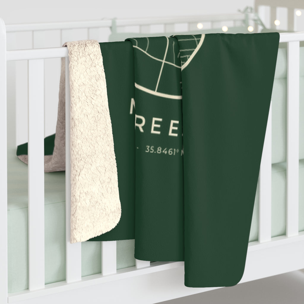 Murfreesboro Street Map Sherpa Blanket (Forest Green)