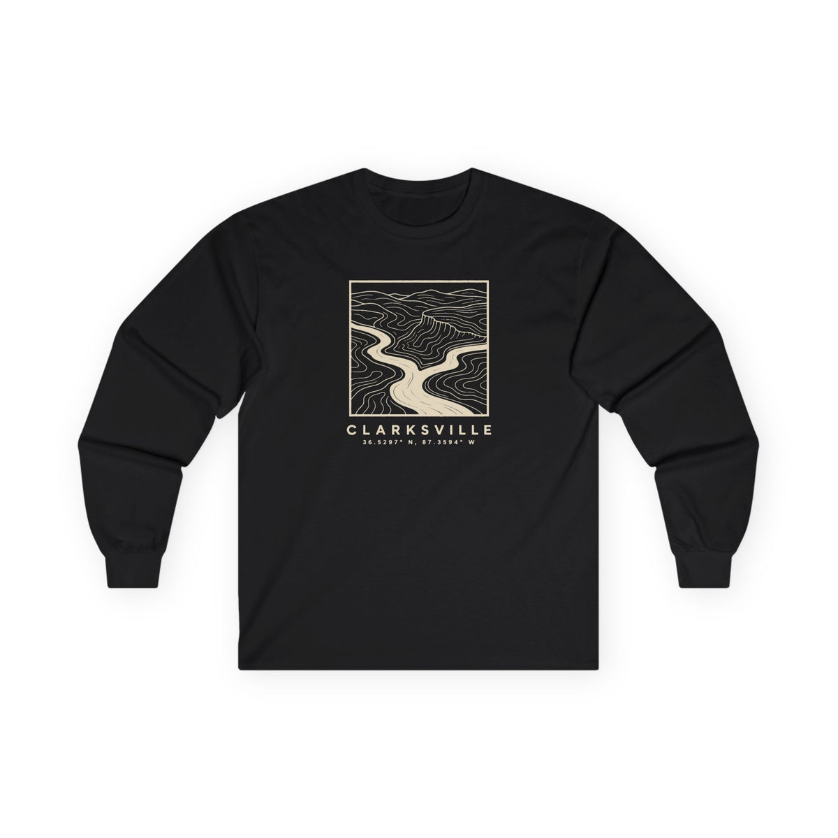 Clarksville Topo Map Long Sleeve T-Shirt