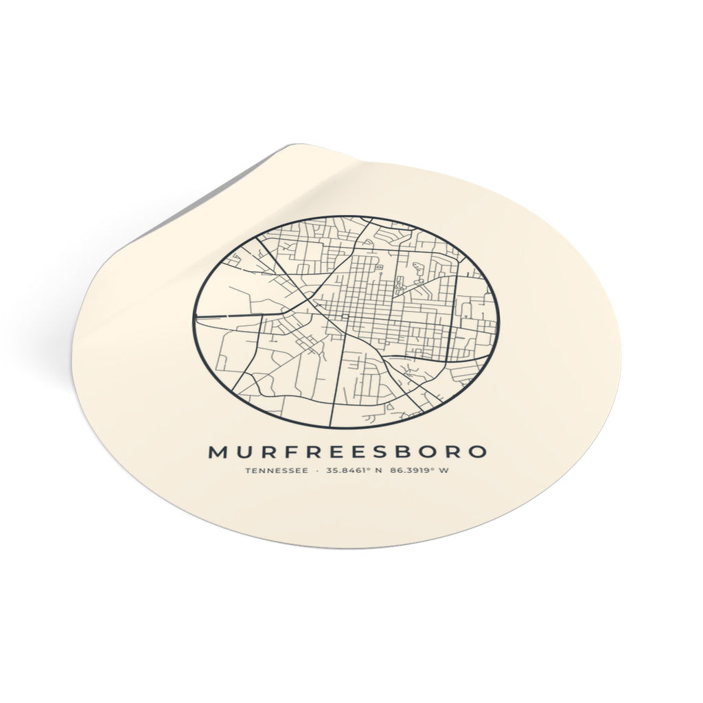 Murfreesboro Street Map Sticker