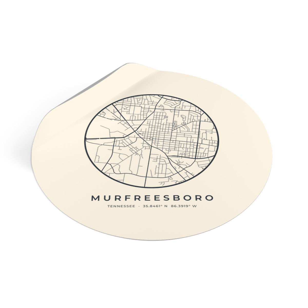 Murfreesboro Street Map Sticker