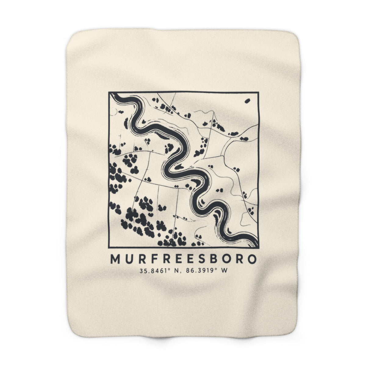 Murfreesboro Topo Map Sherpa Blanket