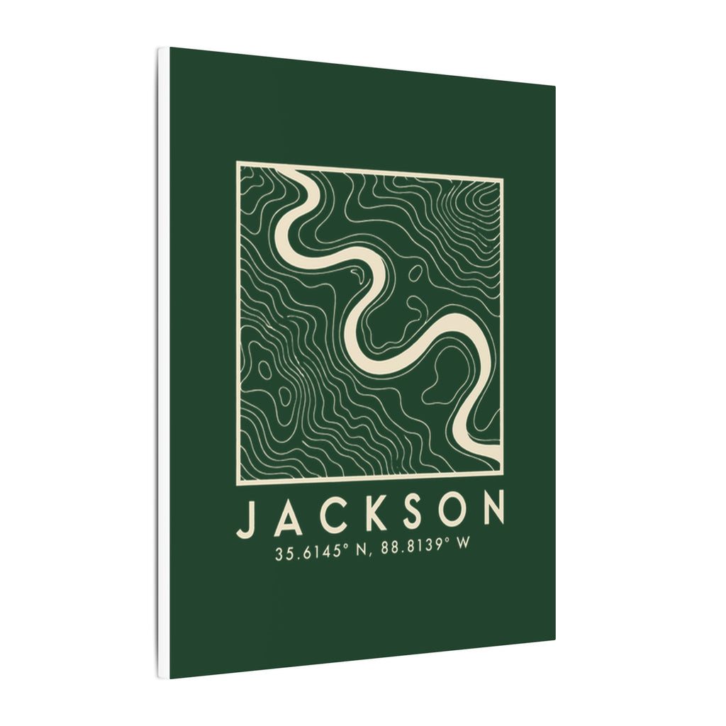 Jackson Topo Map Canvas Print (Forest Green)