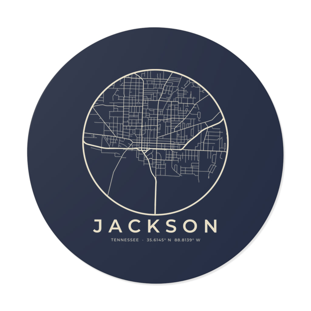 Jackson Street Map Sticker (Navy)