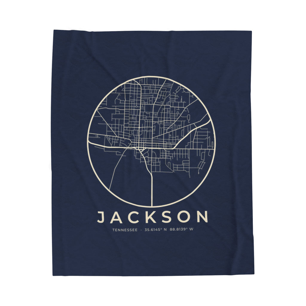 Jackson Street Map Blanket (Navy)